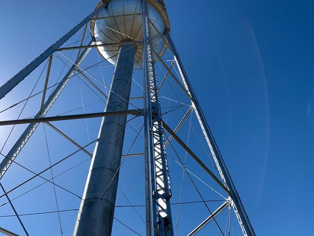 UT water tower spray painted over