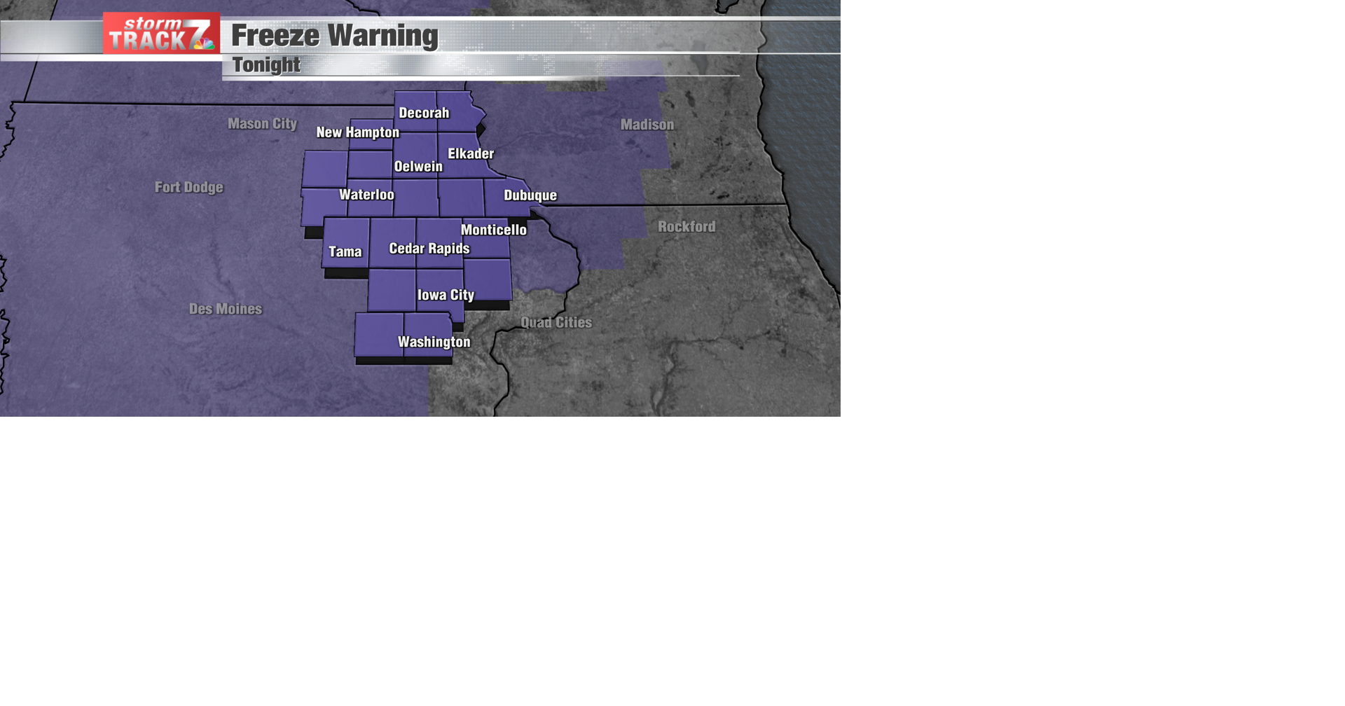 TRACKING: FREEZE WARNING tonight | Forecast | kwwl.com