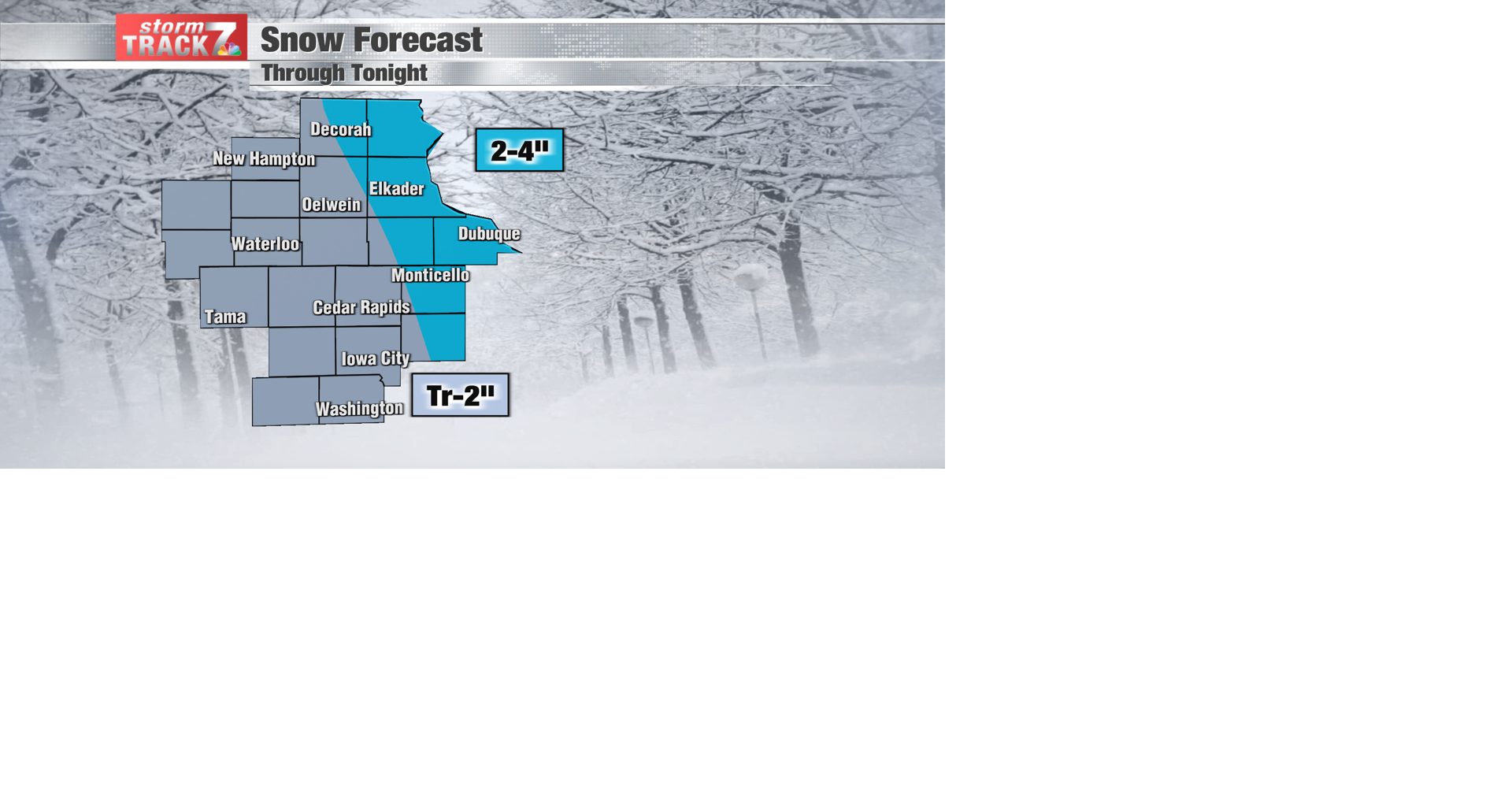 TRACKING: Snow tapers off overnight | Forecast | kwwl.com