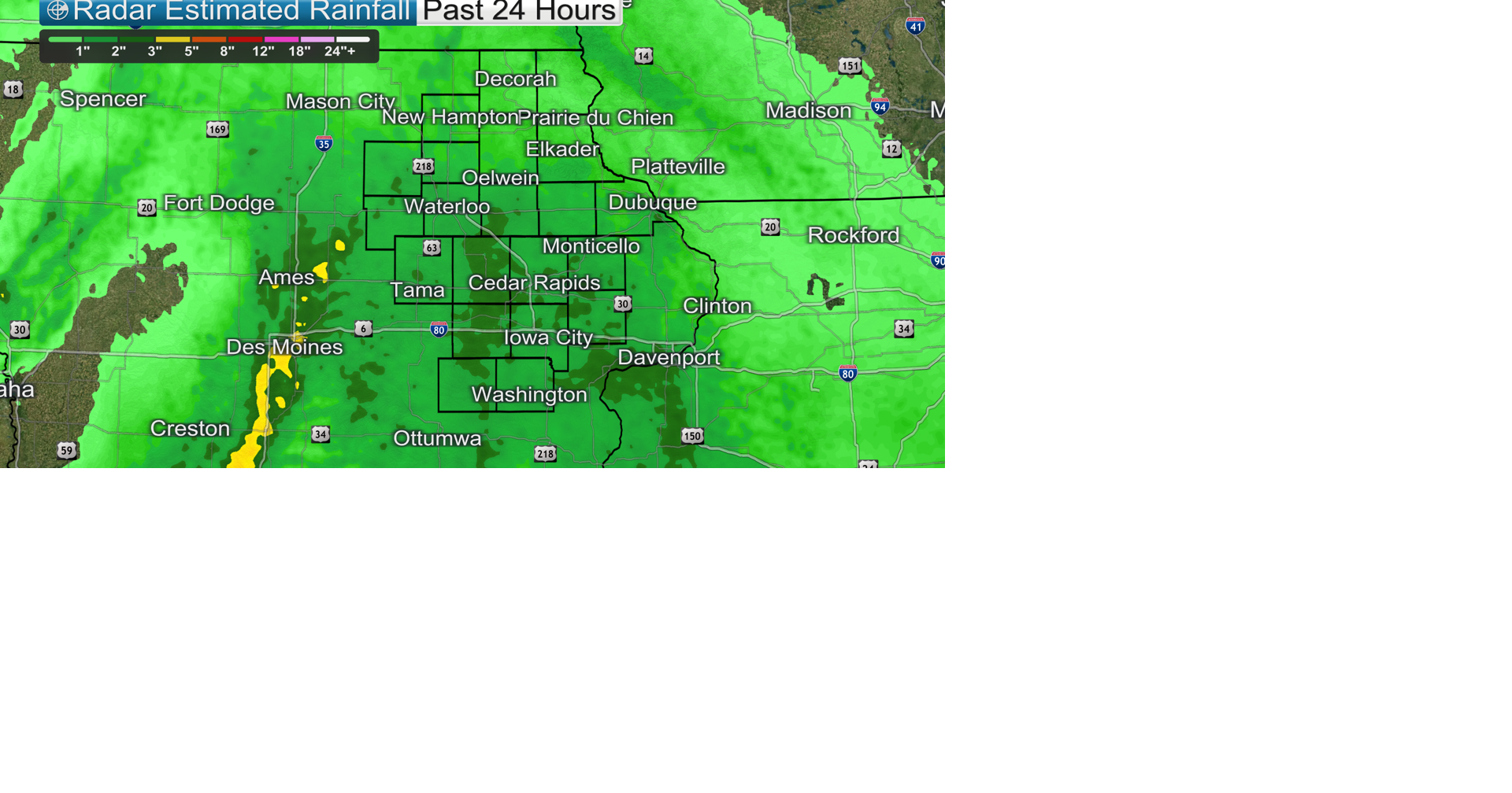 Buckets of rain from the last 24 hours | Schnack's Weather Blog | kwwl.com