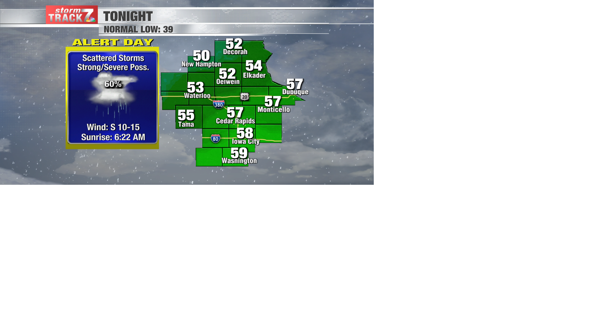 YELLOW ALERT: Isolated severe storm is possible south | Forecast | kwwl.com