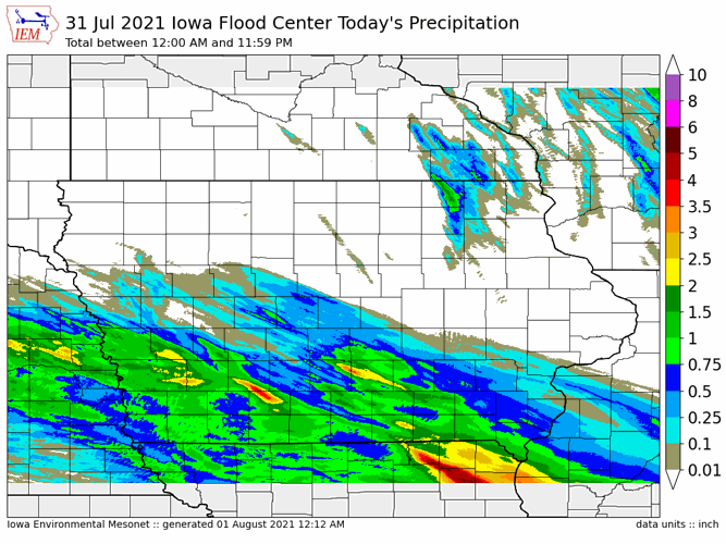Rainfall Totals 812021 Schnack's Weather Blog
