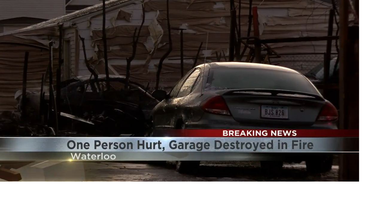 One hospitalized and garage destroyed after early morning fire in