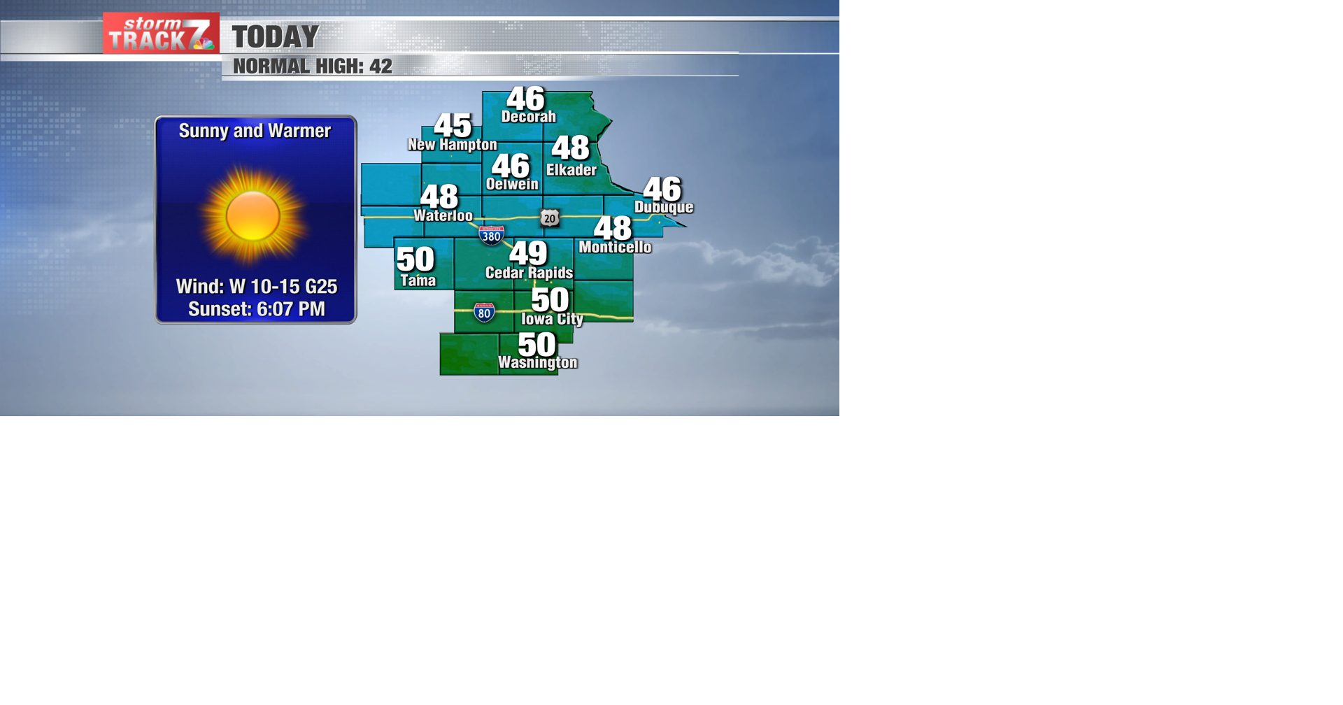 TRACKING: A nice start to the weekend | Forecast | kwwl.com