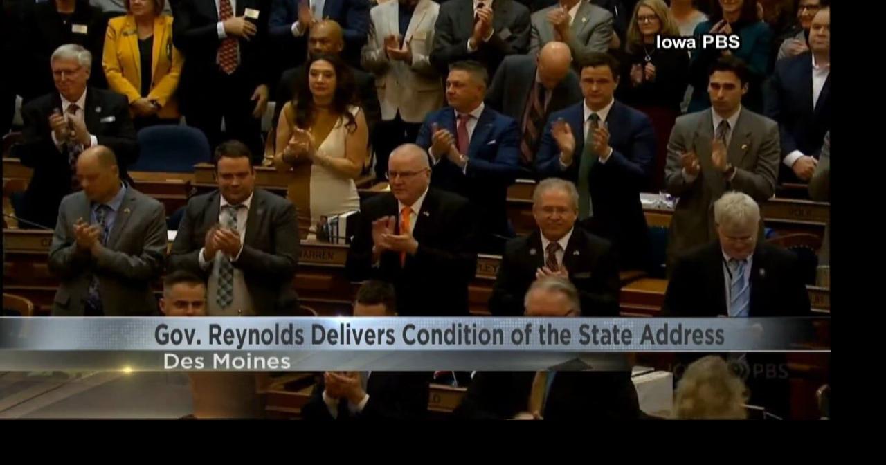 Governor Reynolds gives Condition of the State Address, Iowa Leaders ...