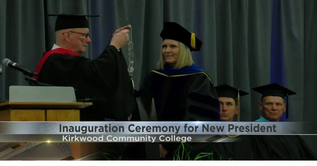 Kristie Fisher is inaugurated as Kirkwood Community College's new President  | Education | kwwl.com