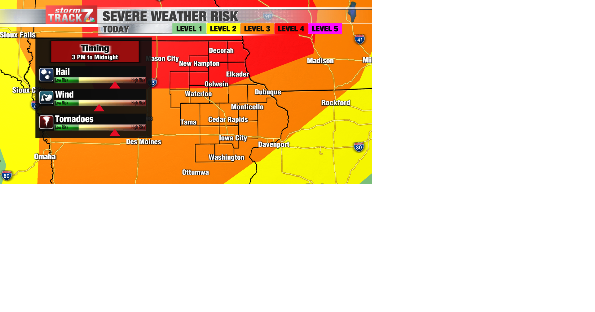 RED ALERT DAY: Severe storms possible today | Forecast | kwwl.com