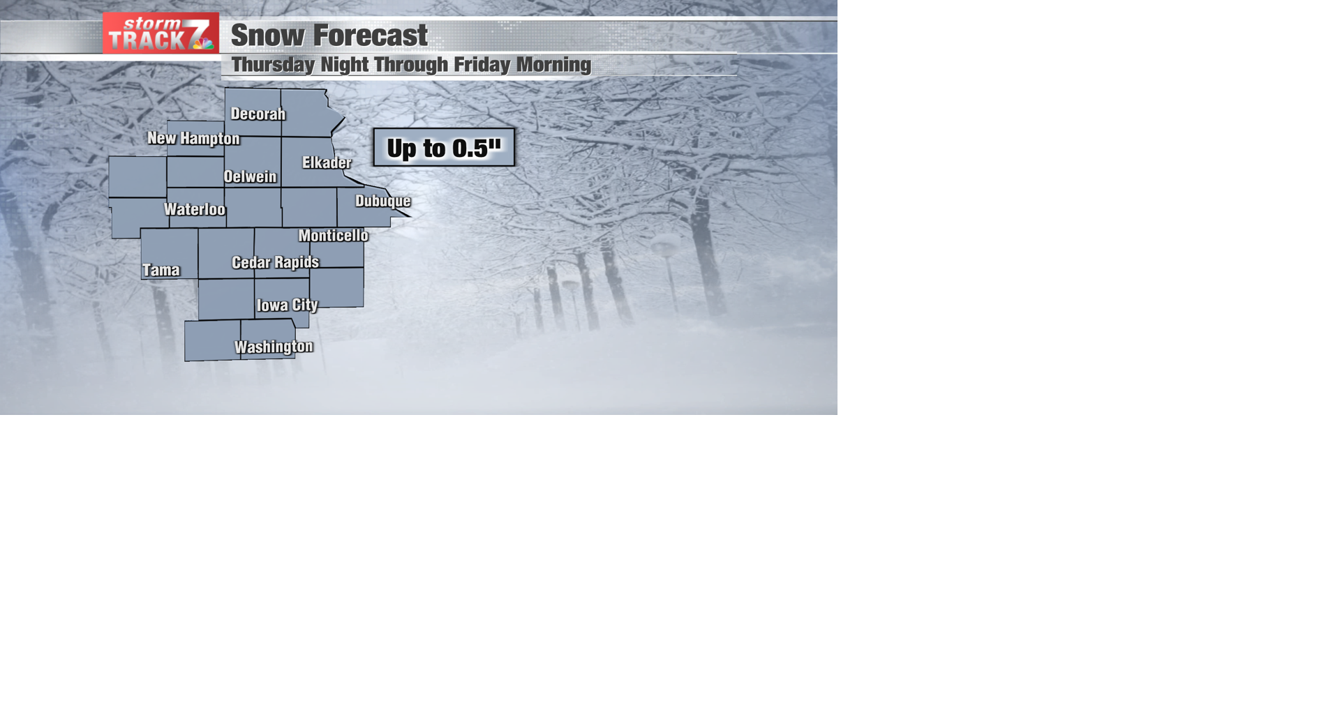 TRACKING: Chance of light snow Thursday night into Friday morning ...