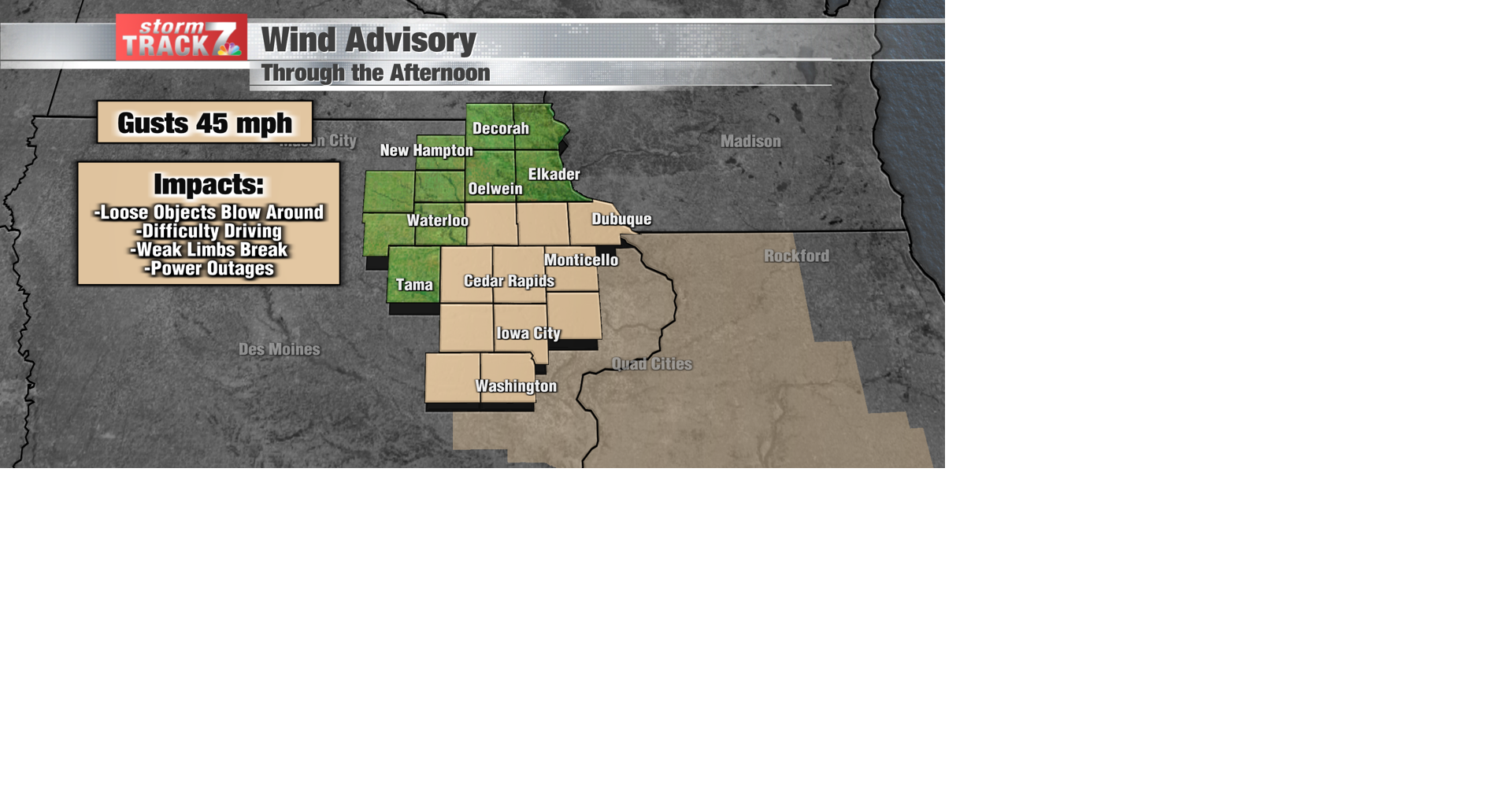 TRACKING: Windy but milder with more sunshine | Forecast | kwwl.com