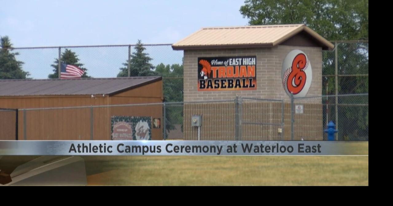 Waterloo East High School unveiling new baseball field lights on
