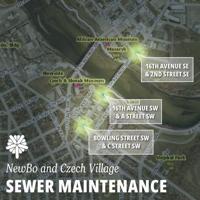 Cedar Rapids crews tackle sewer water backup in NewBo, Czech Village