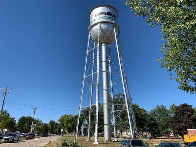 UT water tower spray painted over