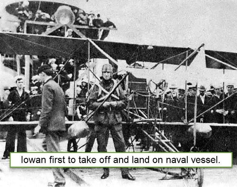 On This Date Iowan First Man to Take Off in Plane From the Deck