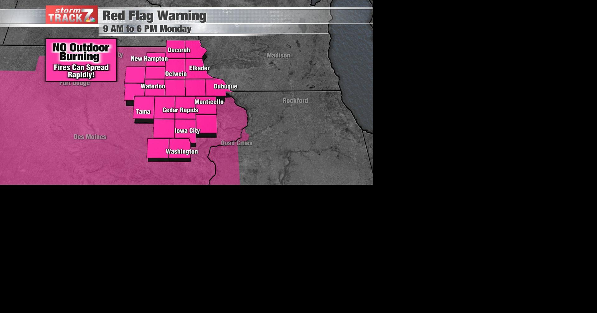 Red Flag warning in effect for Eastern Iowa Top Stories