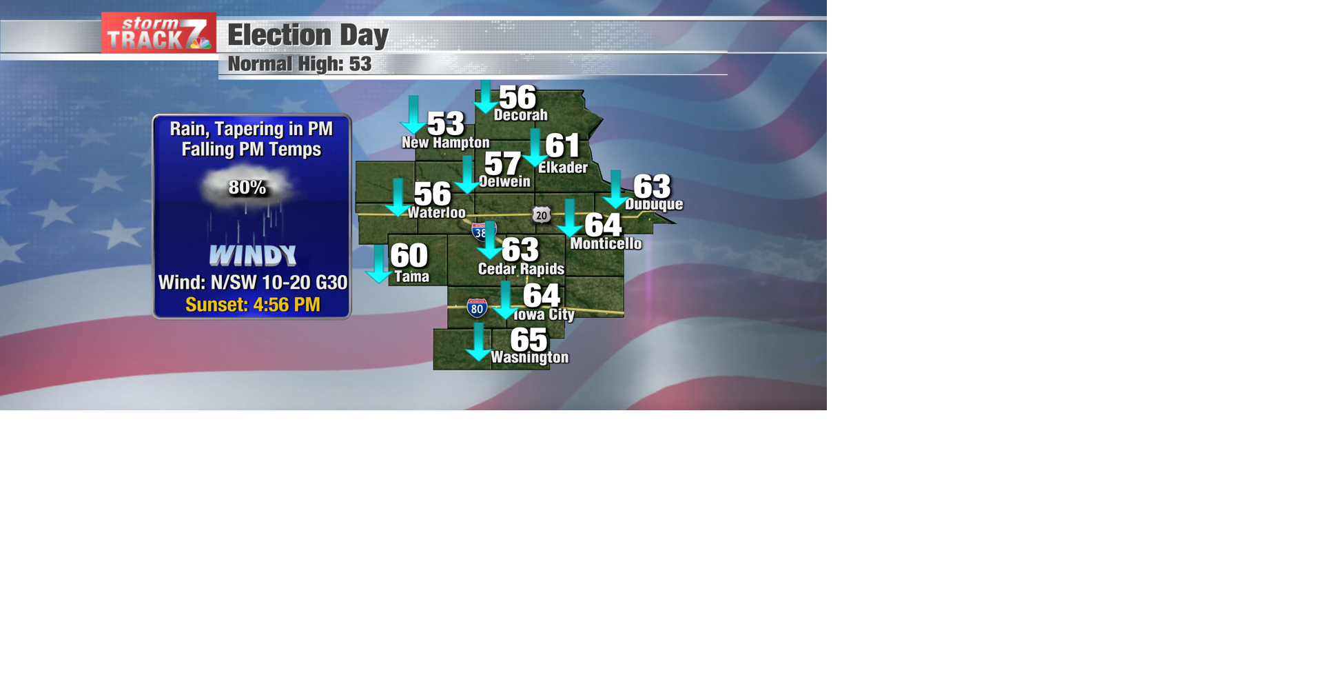 TRACKING: Rainy and windy with falling temps on Election Day | Forecast ...