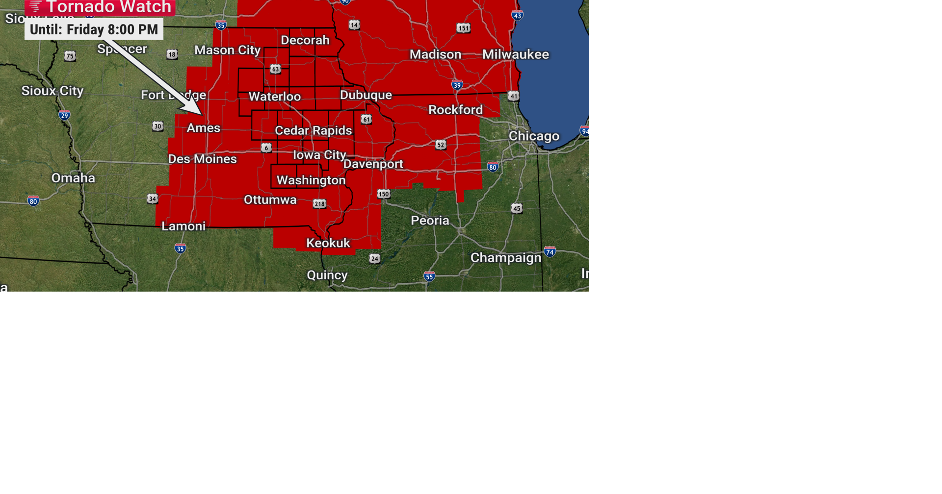 TRACKING: TORNADO WATCH till 8 PM | Forecast | kwwl.com