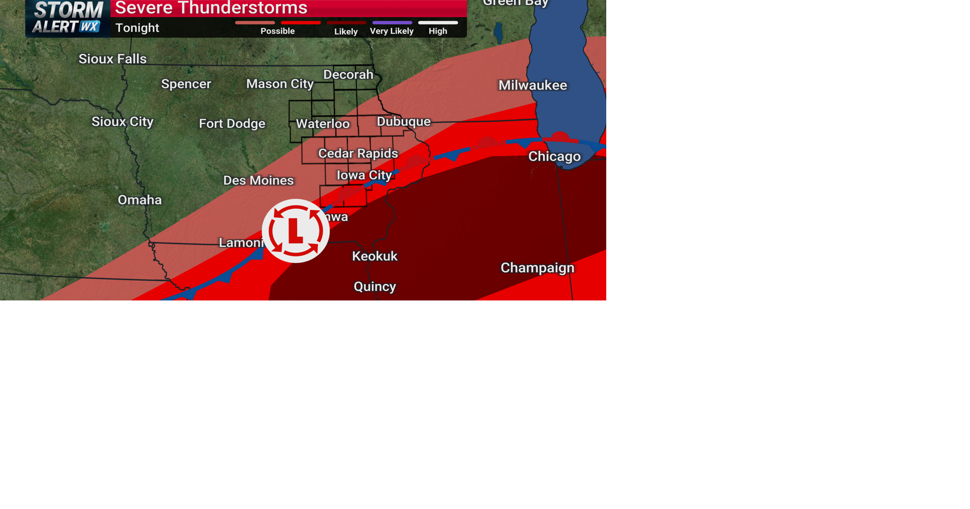 TRACKING: Chance of strong storms south late today | Forecast | kwwl.com