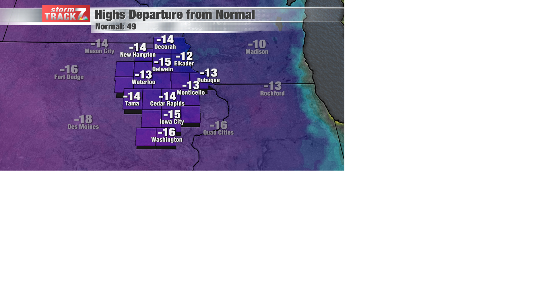 TRACKING: Below normal highs around for the long haul | Forecast | kwwl.com