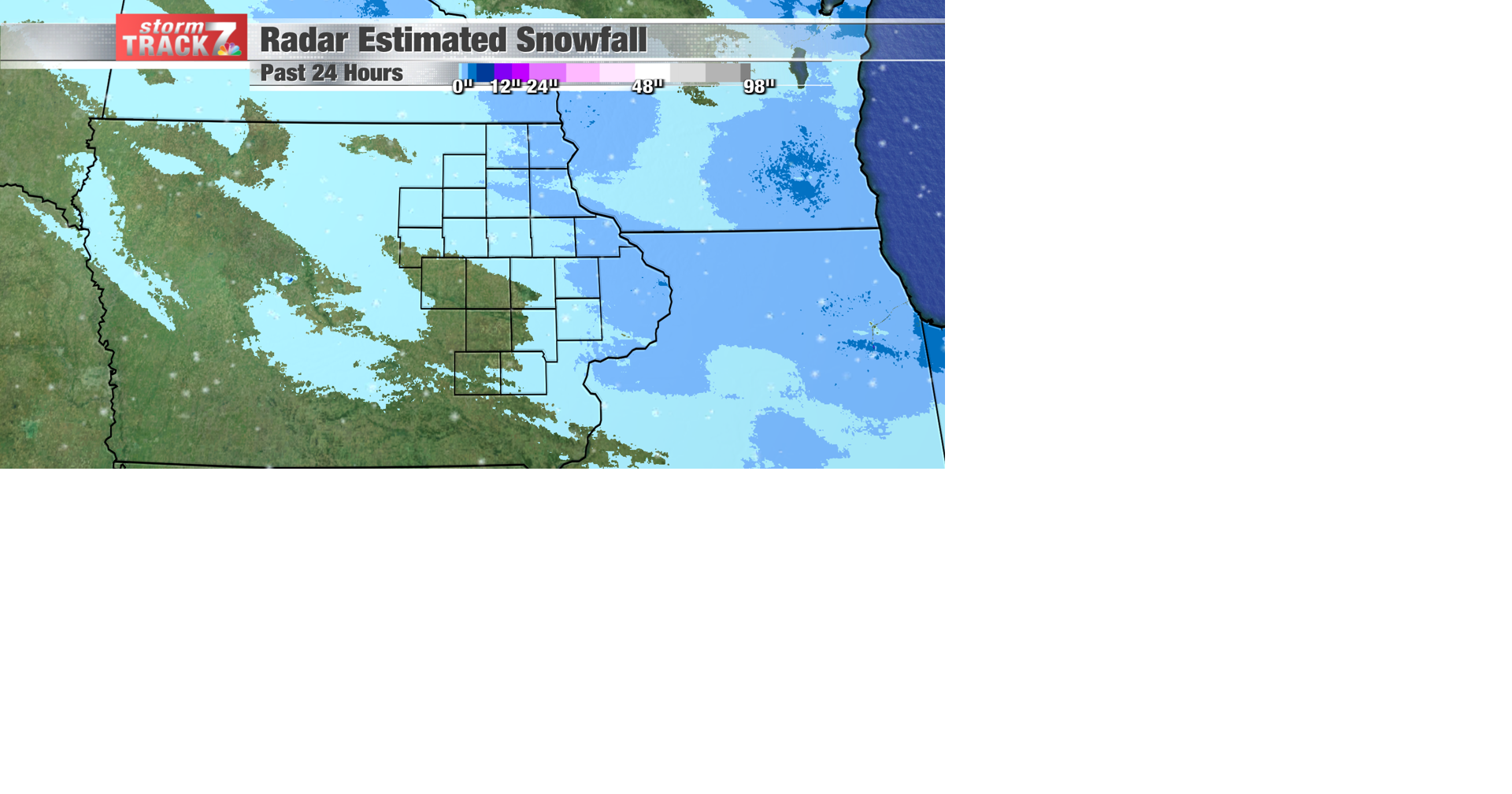 Snowfall amounts Sunday night 1/23 through Monday morning 1/24 ...