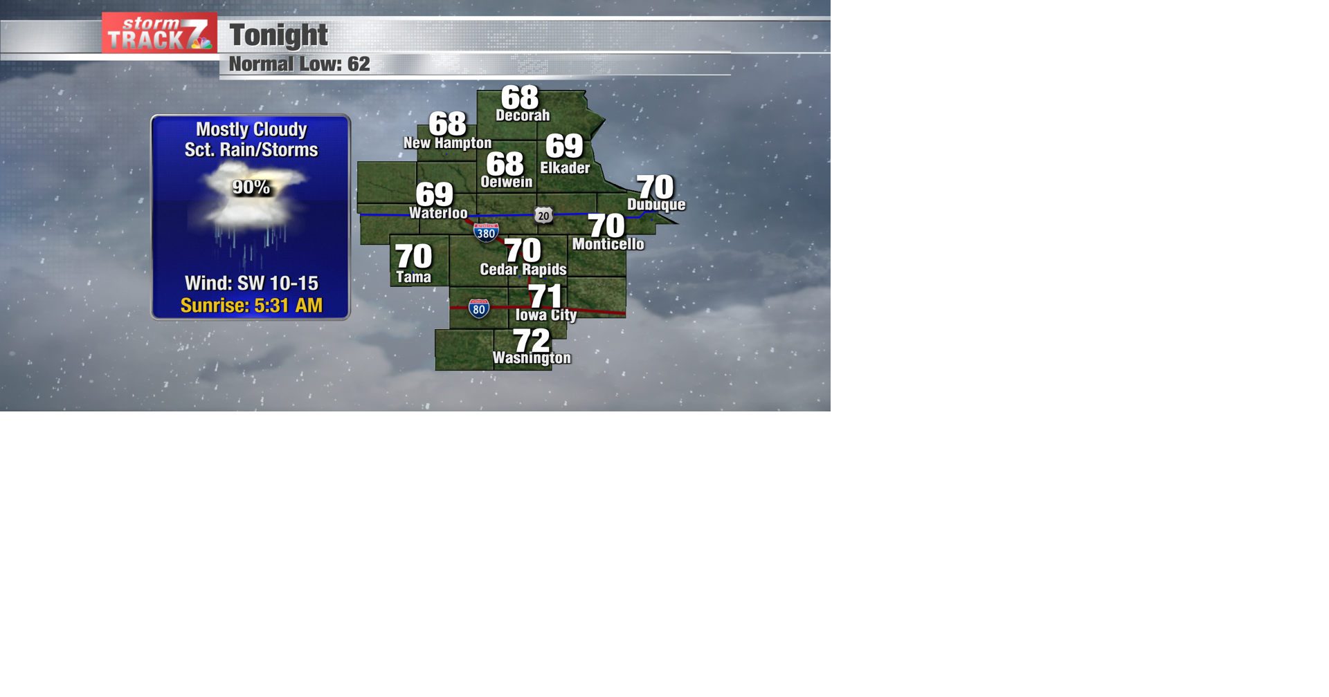 TRACKING: Rain/storm chances tonight and Wednesday | Forecast | kwwl.com