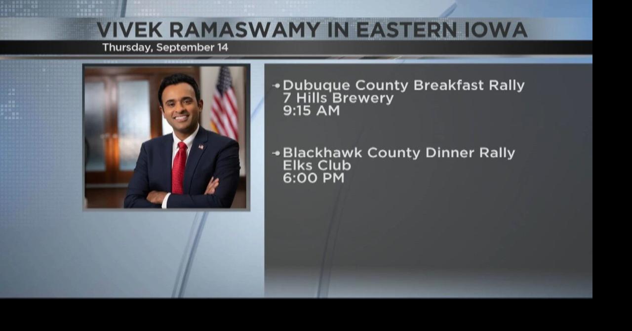 Vivek Ramaswamy visiting Eastern Iowa on Thursday