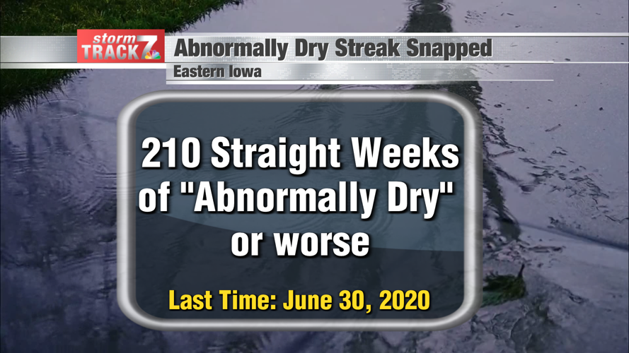 Four year "abnormally dry" streak snapped in eastern Iowa this week ...