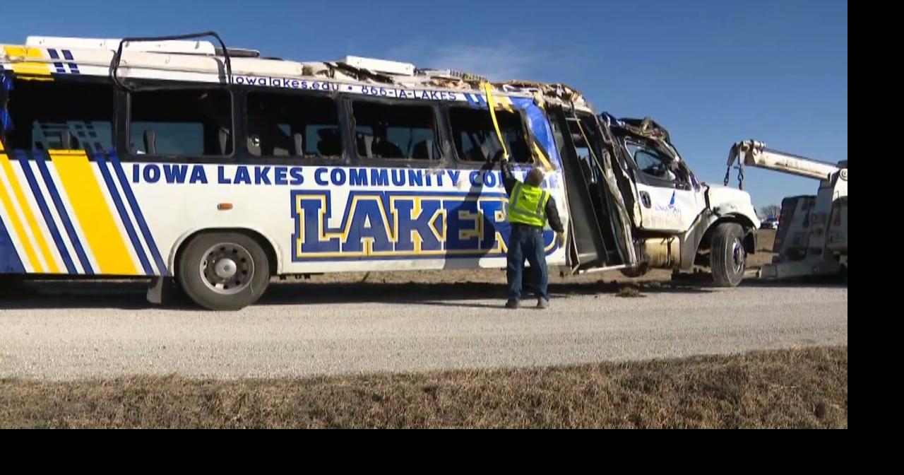 Tragic crash: Iowa Lakes team bus rolls, 32 injured, 1 dead