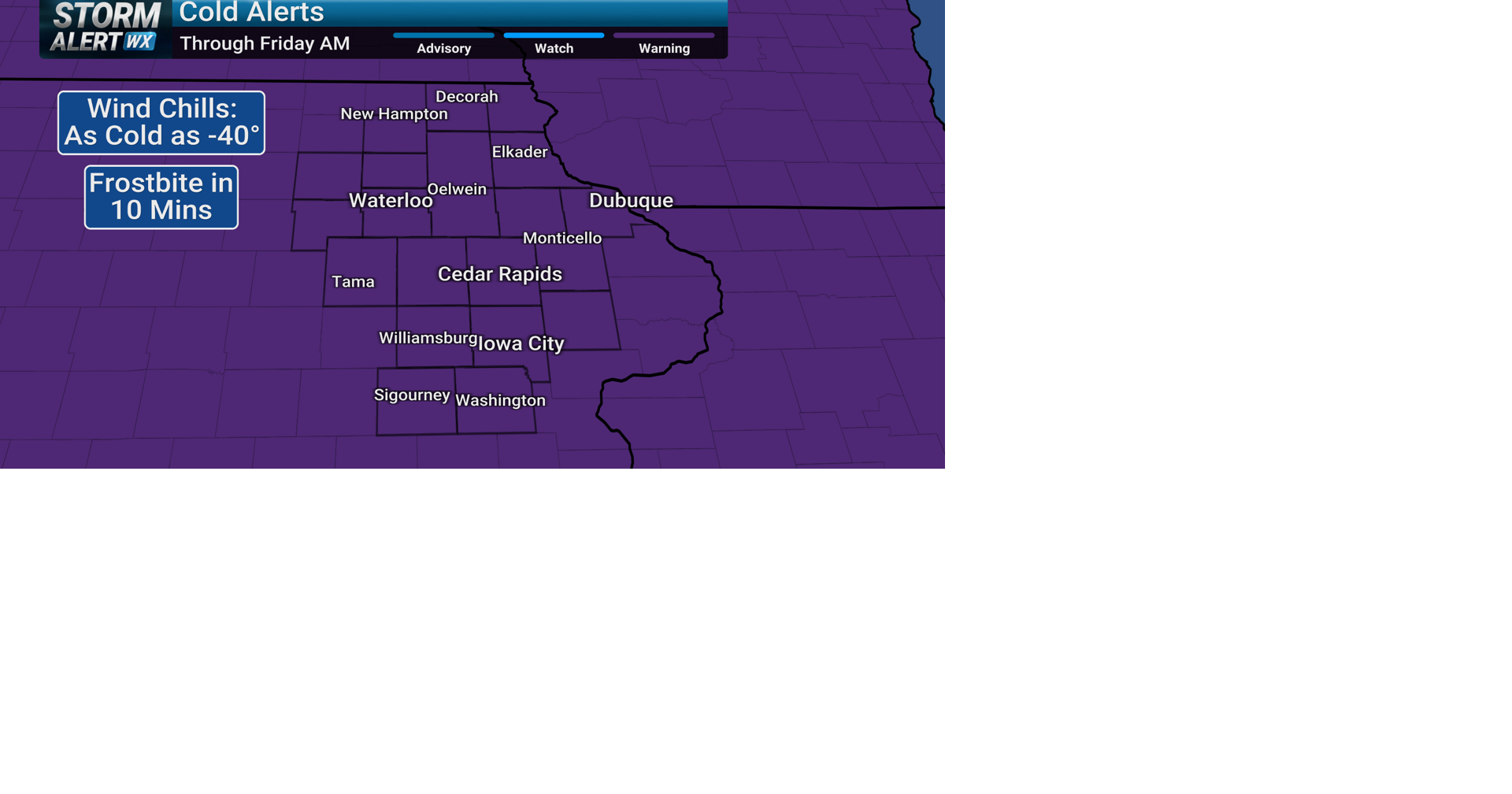 TRACKING: Dangerous cold into the weekend | Forecast | kwwl.com