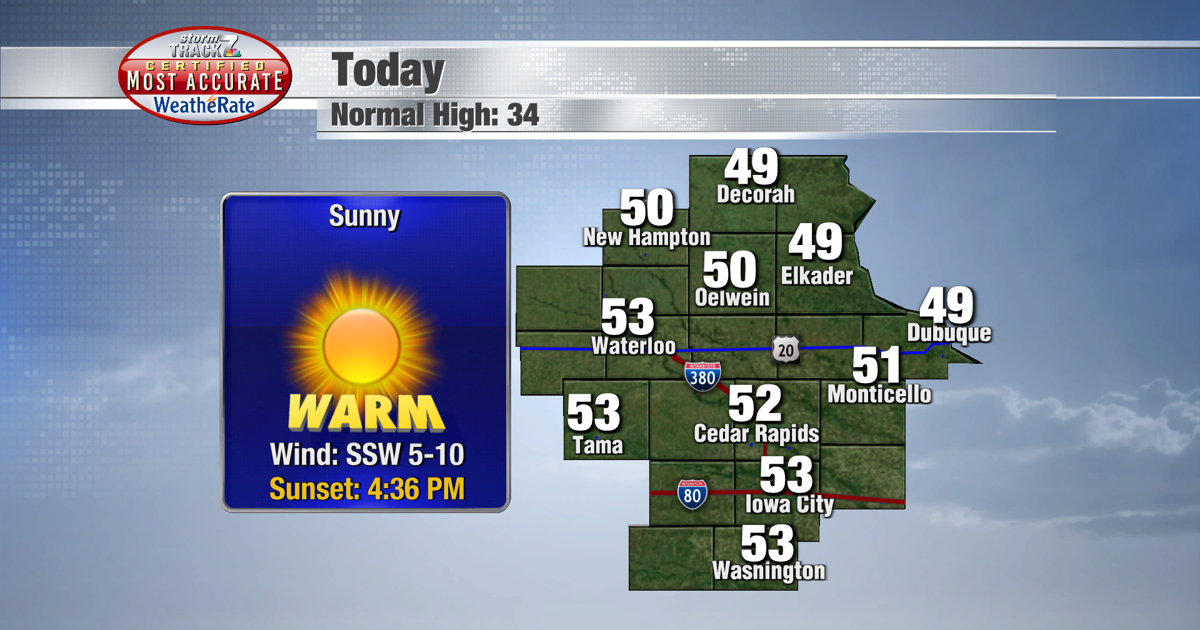 TRACKING: Beautiful today; rain likely Saturday | Forecast | kwwl.com