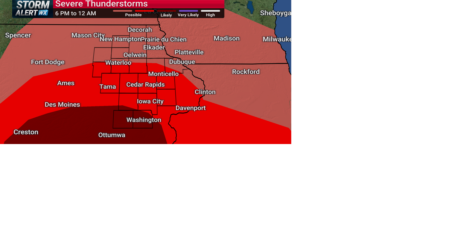 TRACKING: Another round of strong storms later today | Forecast | kwwl.com