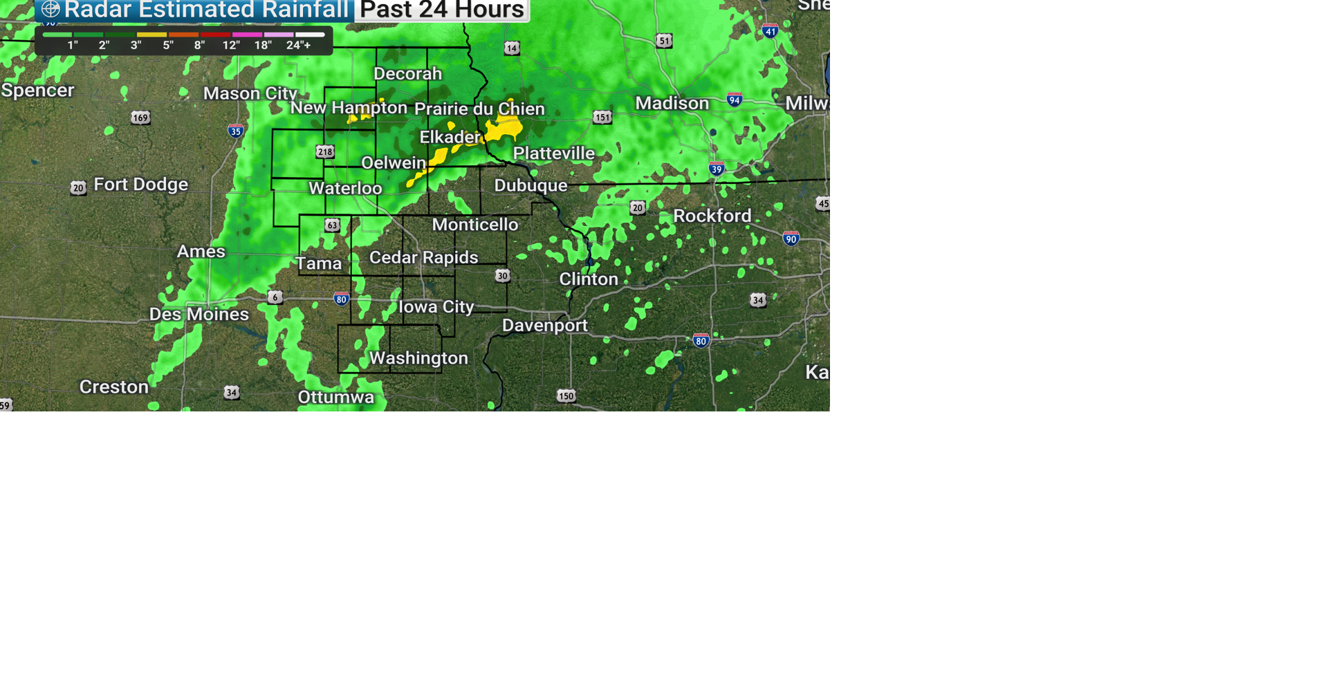 BIG rainfall totals from last night | Schnack's Weather Blog | kwwl.com