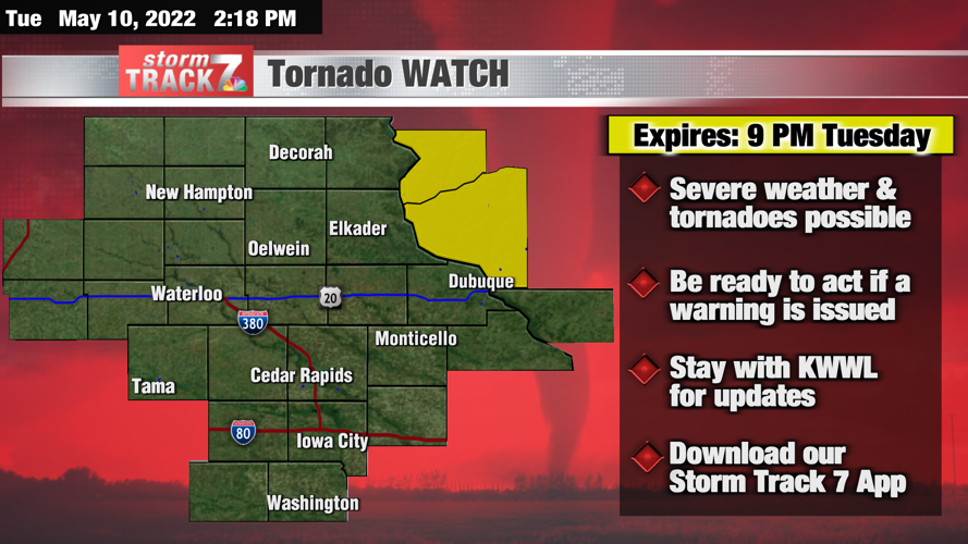TRACKING A TORNADO WATCH until 9 PM for southwest Wisconsin Meteorology