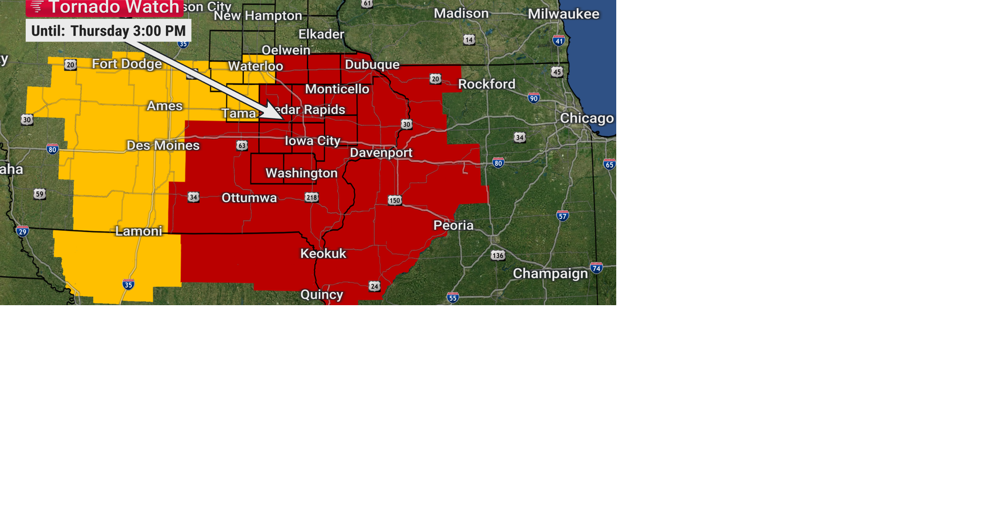 TRACKING: TORNADO WATCH through 3 PM