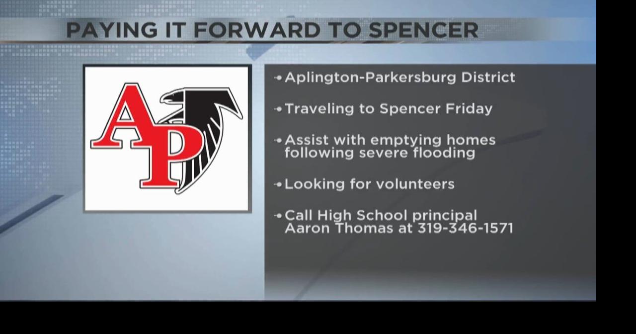 AplingtonParkersburg School District sending help to the Spencer