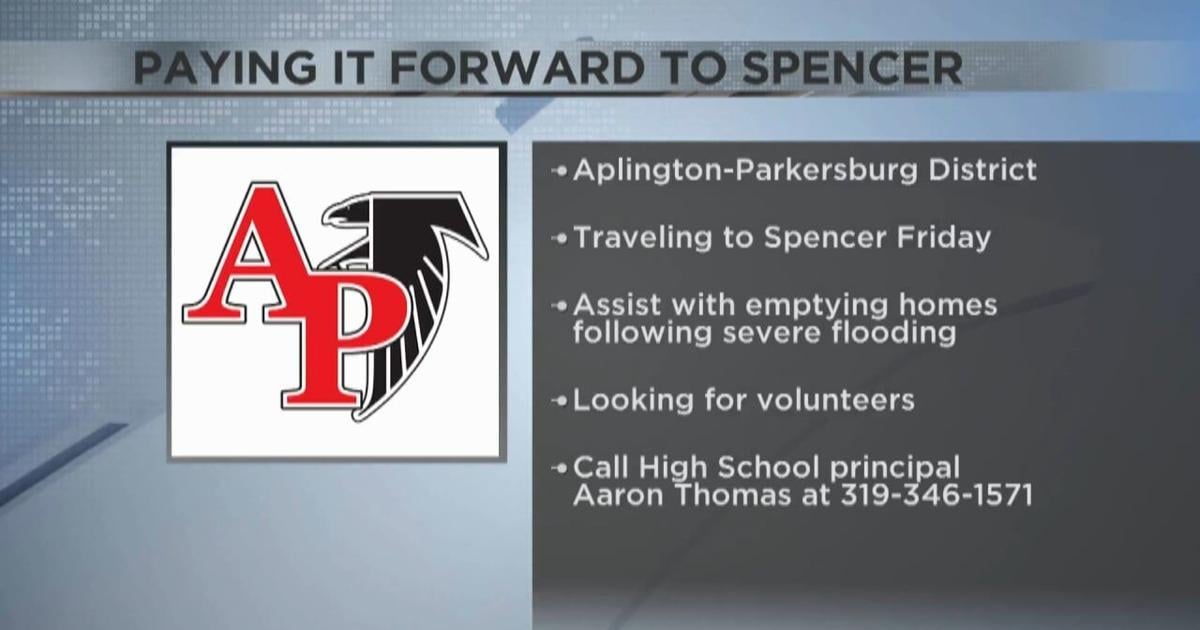 AplingtonParkersburg School District sending help to the Spencer