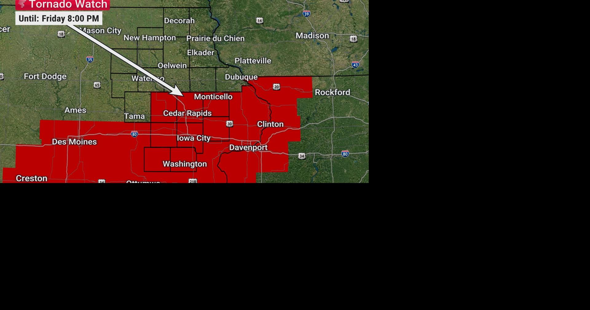 TORNADO WATCH is in effect until 8 PM Friday | Forecast | kwwl.com
