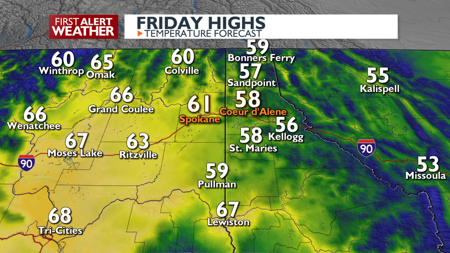 Clouds and a few showers possible with mild temperatures all weekend ...