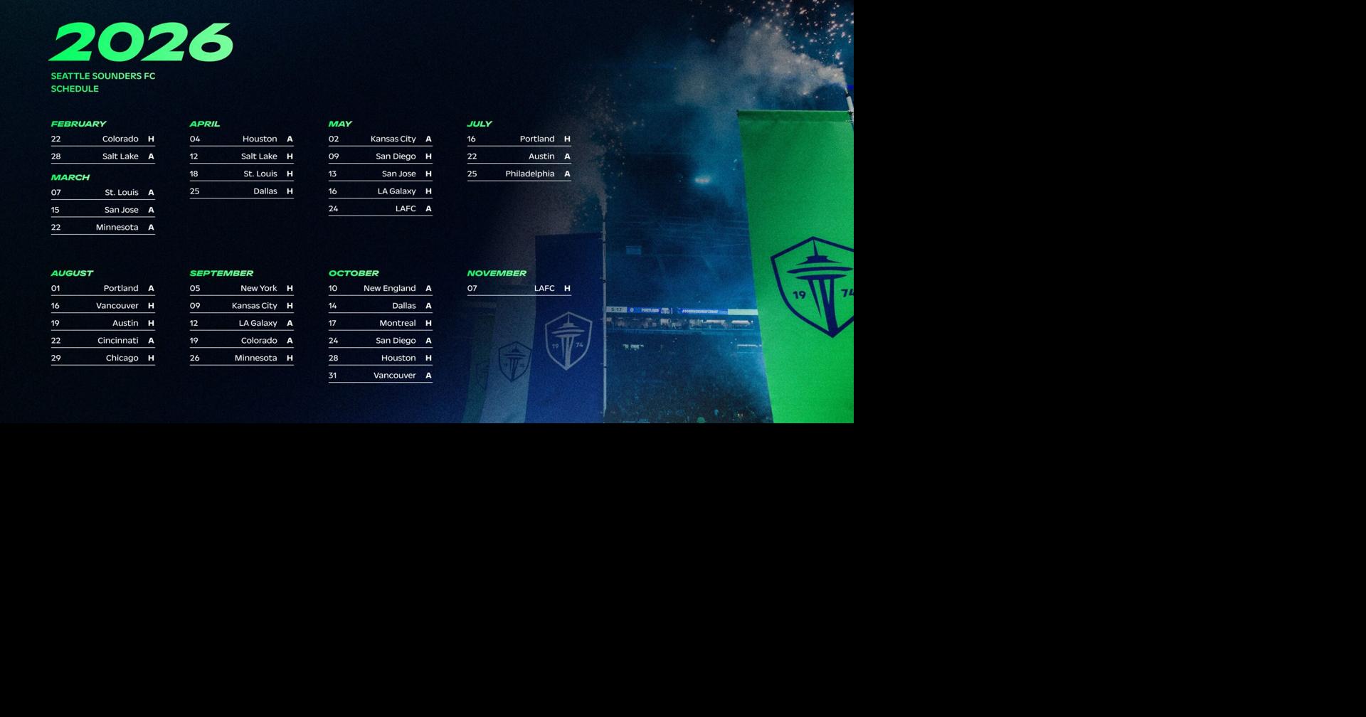 Seattle Sounders release 2026 schedule