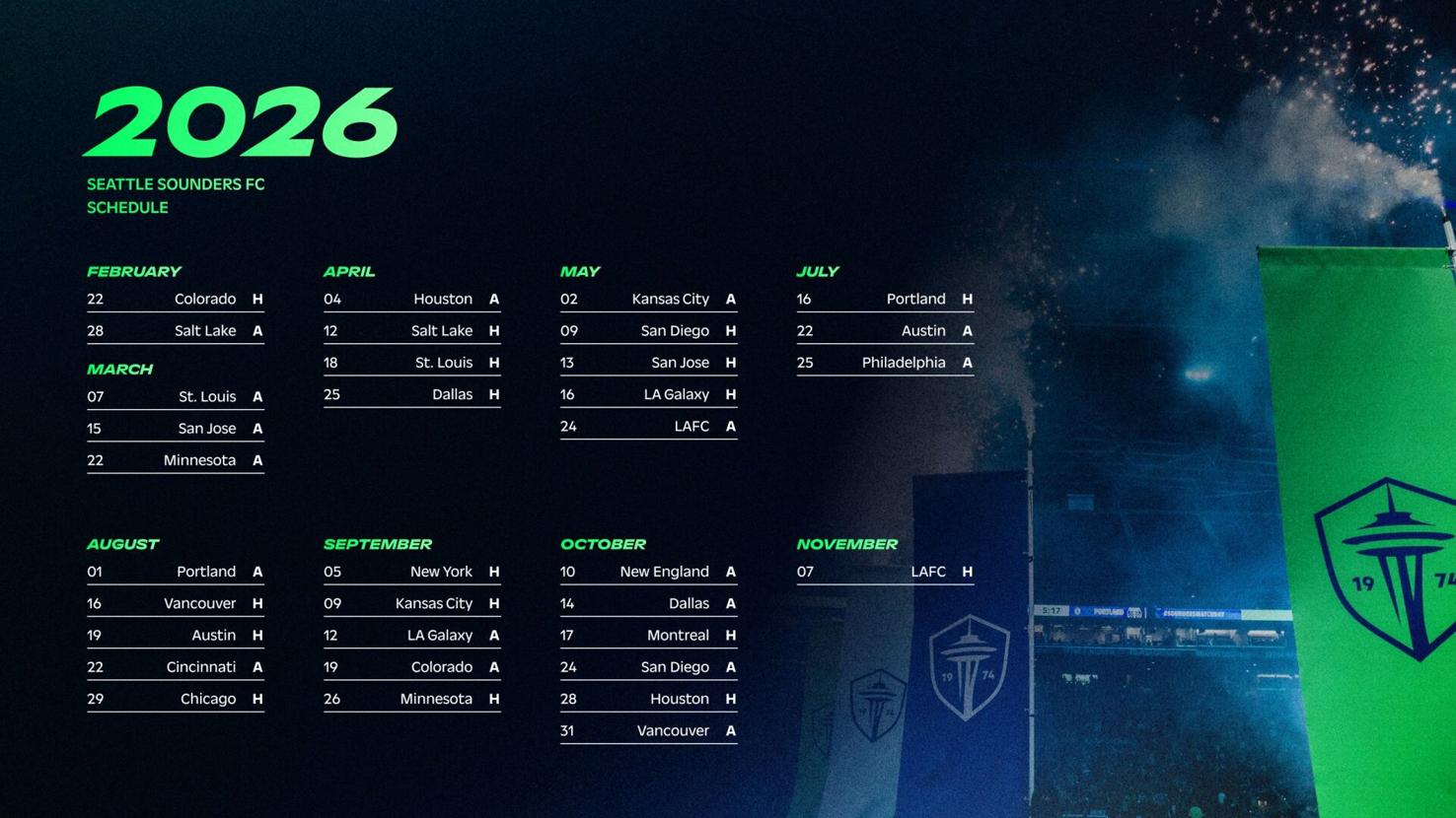 Seattle Sounders release 2026 schedule | Sports | kxly.com