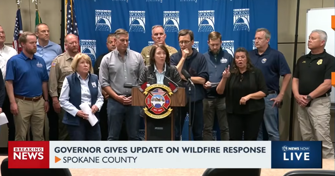 Live updates: Gov. Ferguson, fire officials give update on Spokane Complex Fire