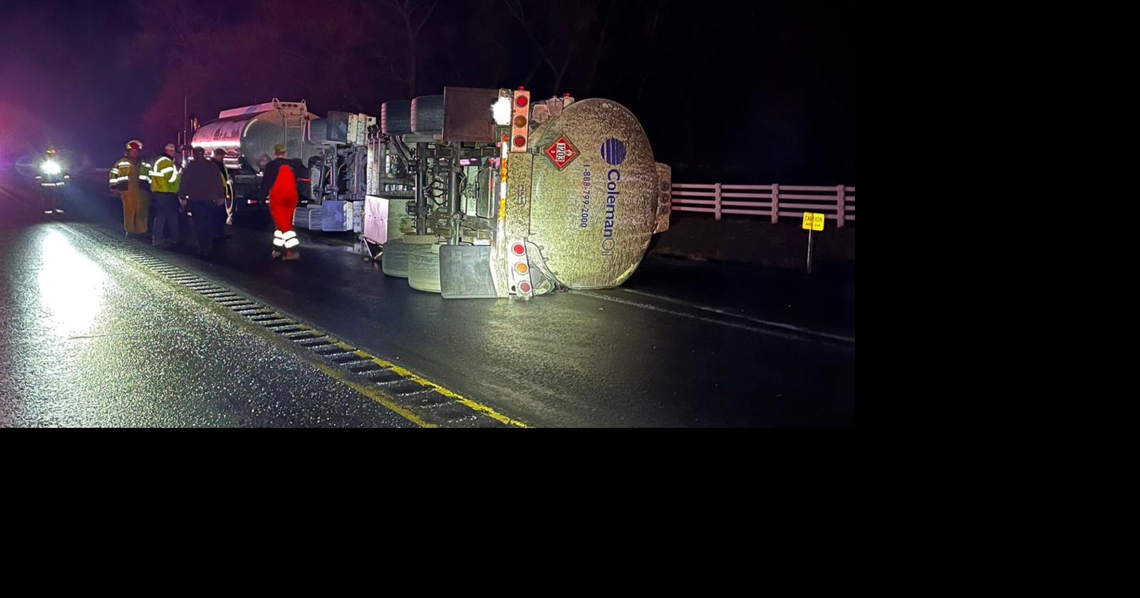 WSP Semitruck crashes trying to avoid cat on SR 195 south of Colfax