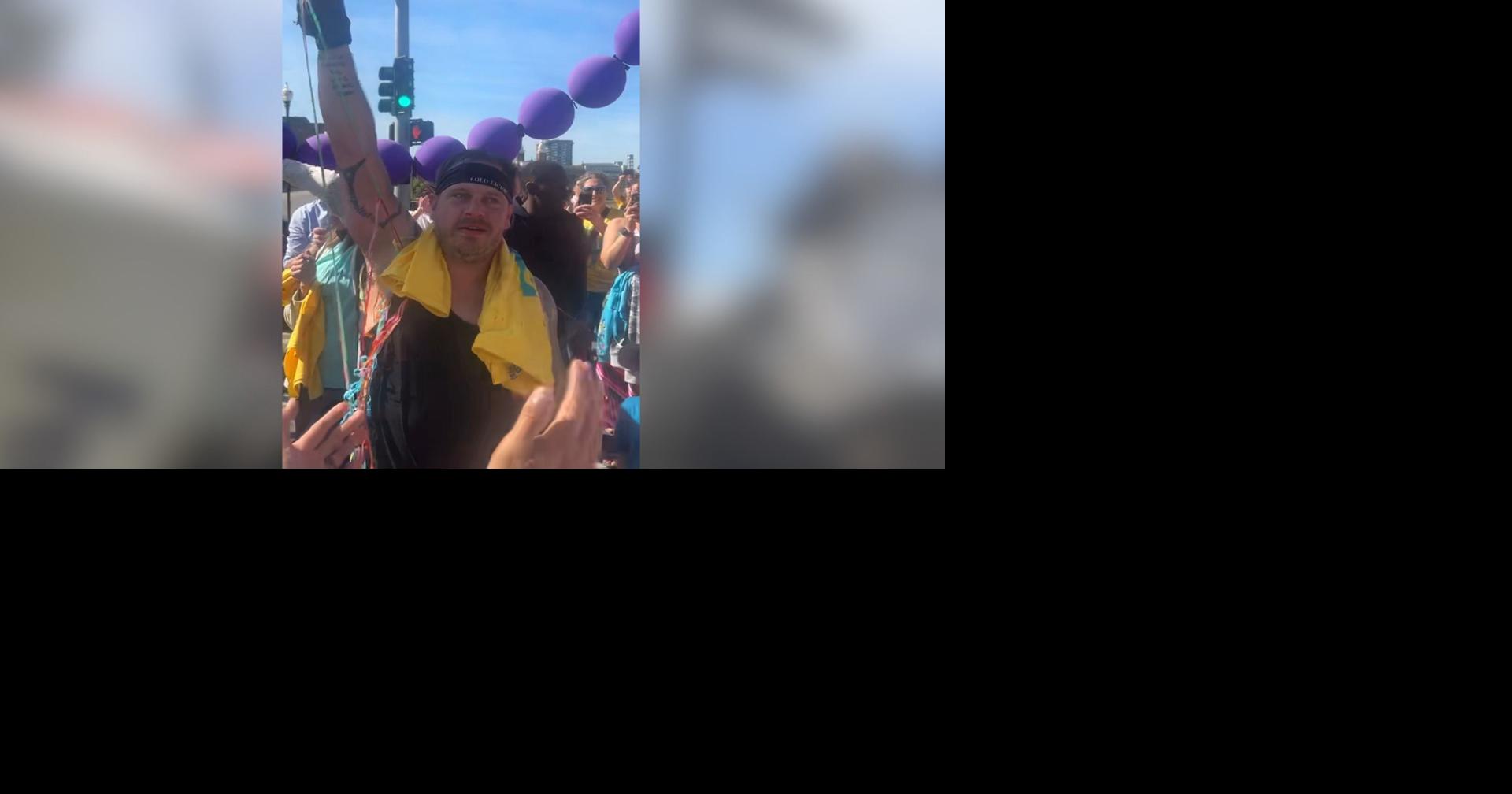Man bear crawling Bloomsday for addiction awareness finishes in just under 24 hours