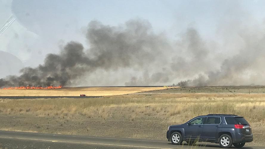 Fire burning outside Ritzville believed to be started by combine