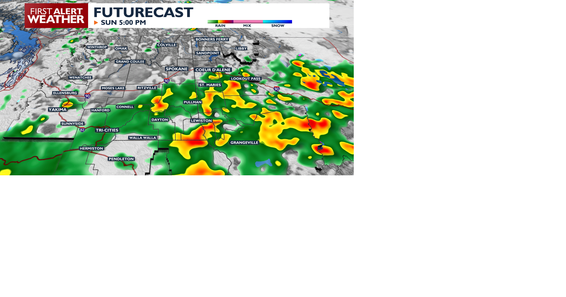 ⛈️A gray Spokane Sunday is on the way with a chance of Thunderstorms ...