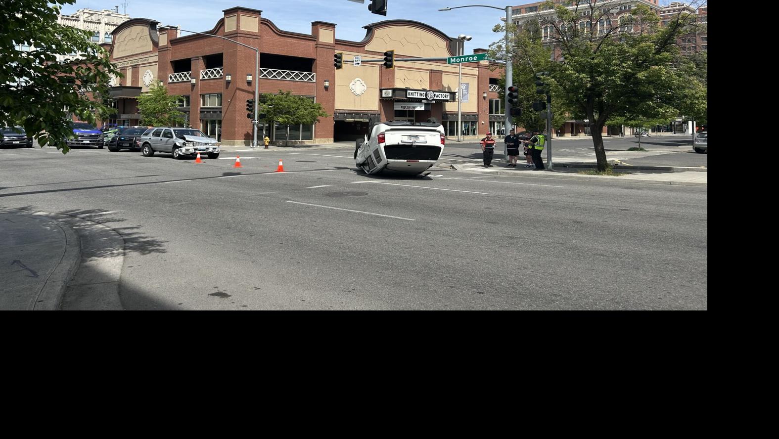 TRAFFIC ALERT: Flipped car blocks eastbound First Avenue at Monroe; no ...