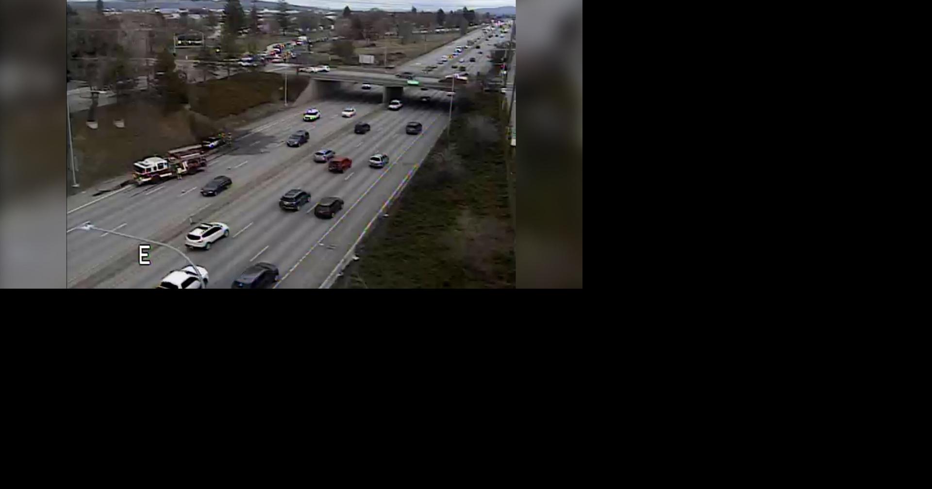 Lanes reopen on westbound I-90 near Freya Ave. after car fire | Local ...