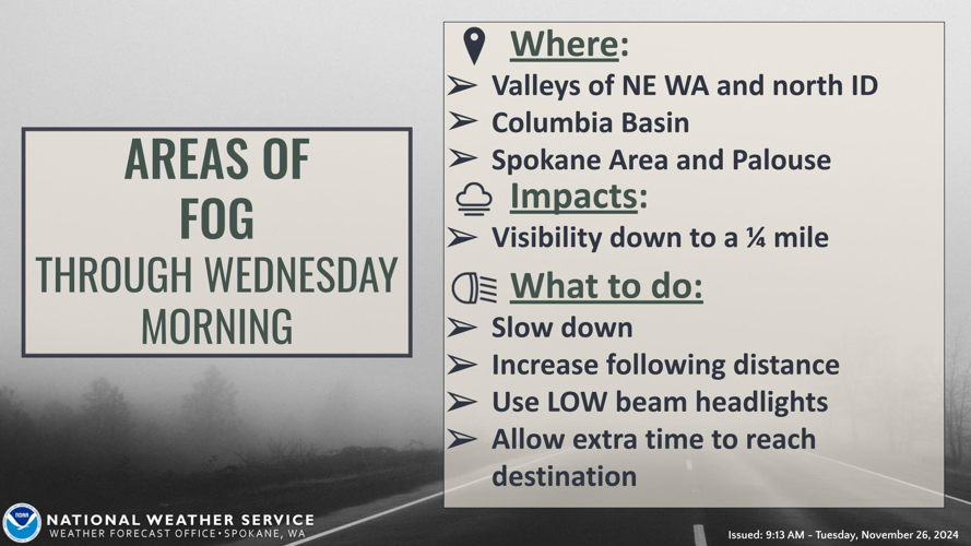 ⚠️Watch for slick spots on the roads! Fog, freezing fog and flurries ...