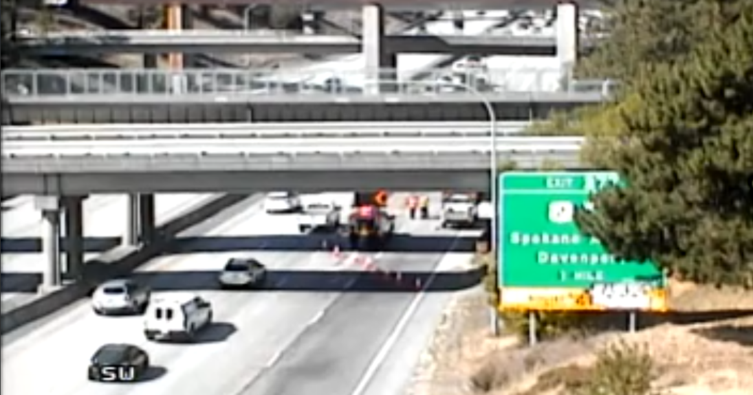 Oil spill closes right lanes of I-90 near Highway 195 on ramp in Spokane