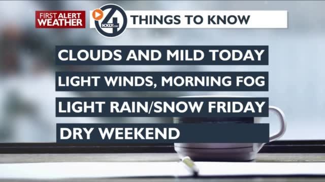 Clouds and mild Thursday, rain and mountain snow Friday – Mark ...