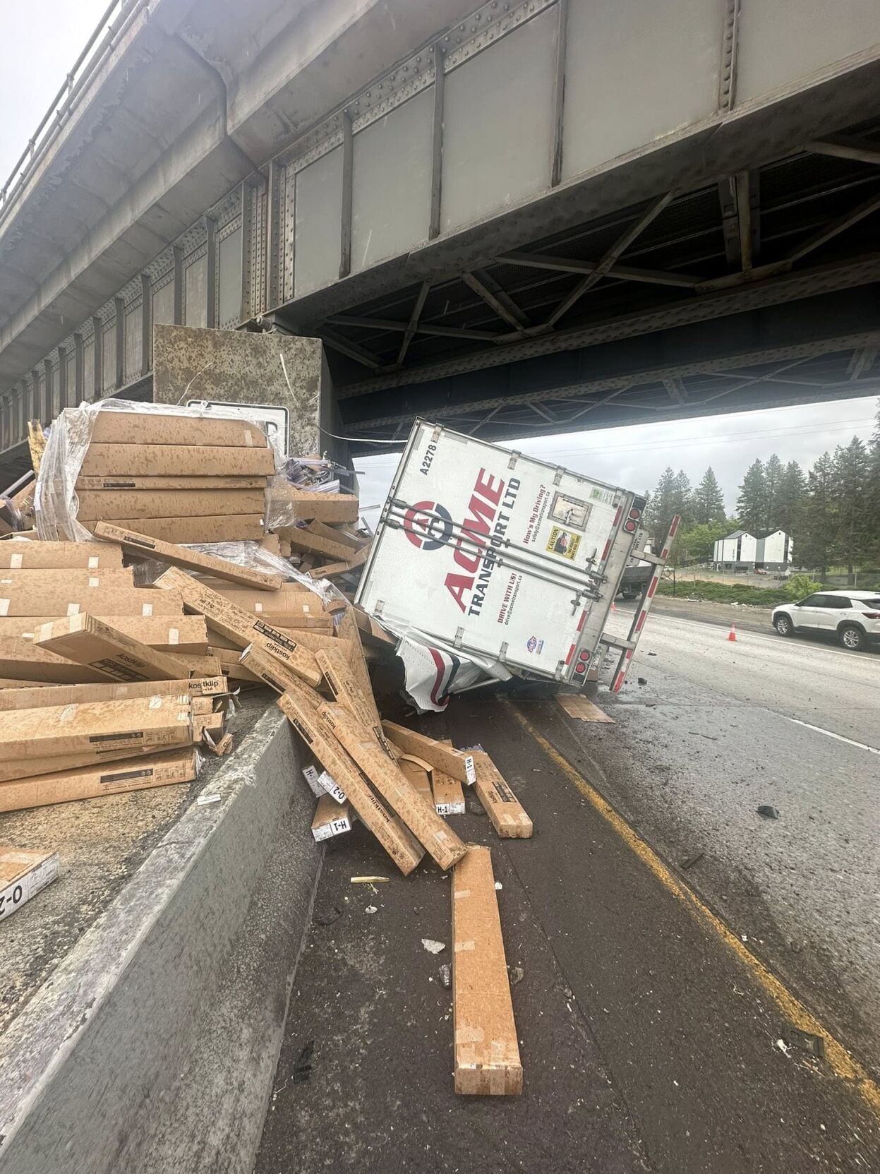 Driver hospitalized, diesel fuel spills in semi rollover on I-90 near ...